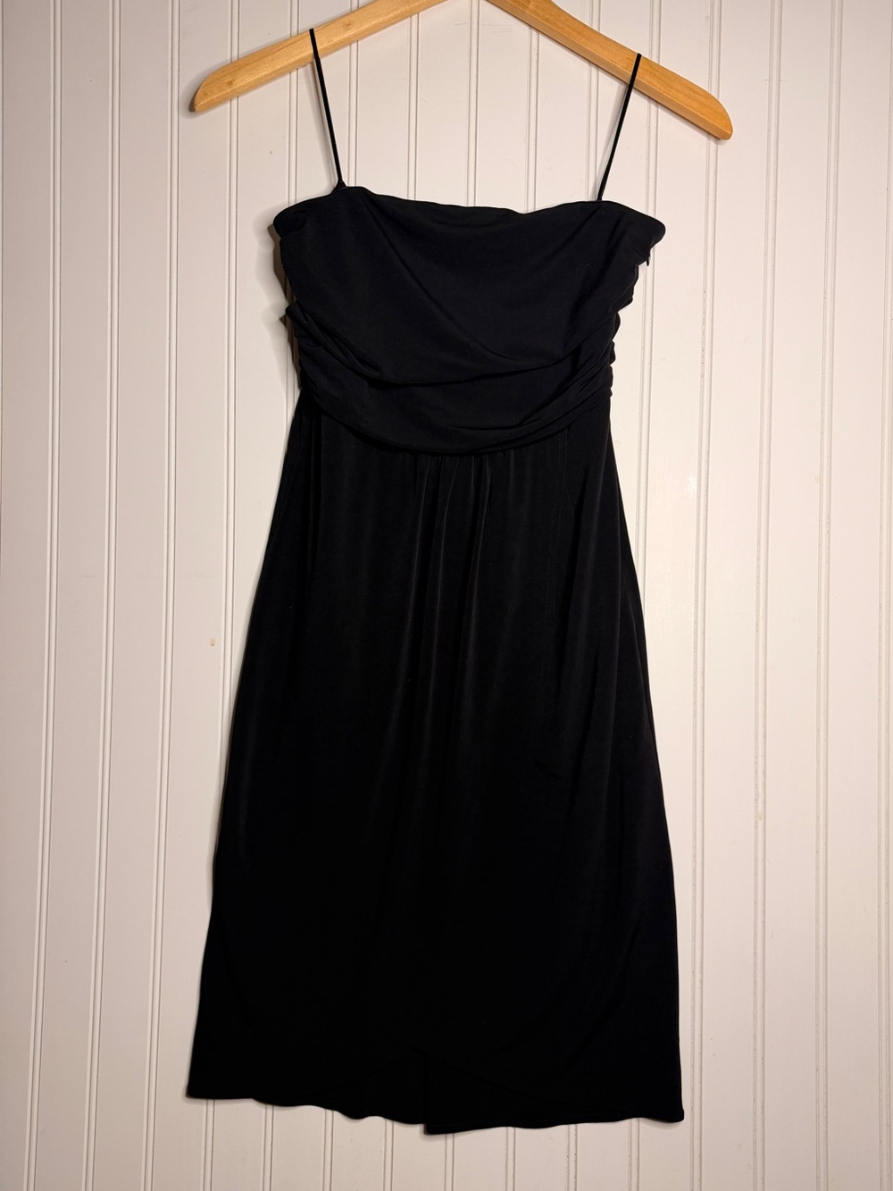 Jennifer Lopez Black Strapless Ruched Cocktail Dress Sz S Tulip Hem